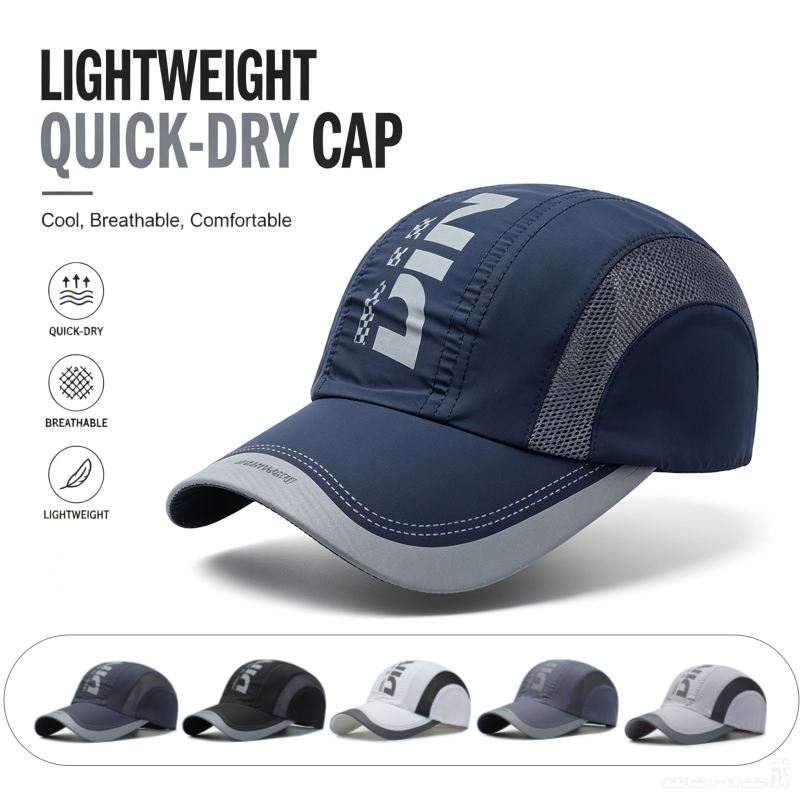Running Cap Mesh - Topi Olahraga Cepat Kering Pria, Ringan,
